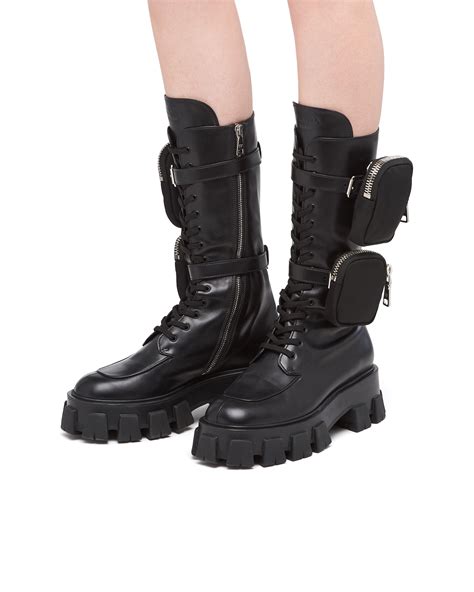 Prada monolith leather boots